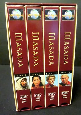 Masada TV Miniseries 4-Tape VHS Boxed Set (1981)Peter StraussPeter O'Toole NICE • $10