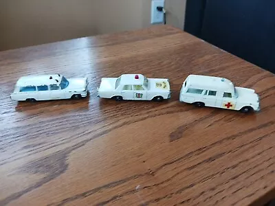 Vintage Lesney Matchbox Lot Of 3 Cars 2 Ambulances And One Police Car  • $30