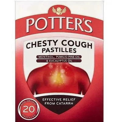 £4.50 • Buy Potters Chesty Cough Pastilles Pack Of 20