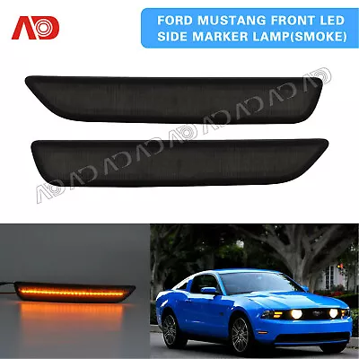 For 2010-2014 Ford Mustang Smoked Lens Amber LED Side Marker Lights Front Lamp • $26.72