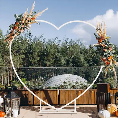 7.2FT Heart Shape Wedding Arch Stand Heavy Duty Metal Balloon Backdrop For Party • $54.90