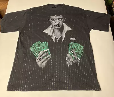 VTG Scarface Clothing Co T-Shirt  Mens 2XL Black Tony Montana Money • $35