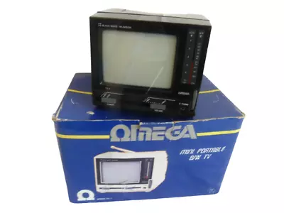 Omega TV-1 Series Mini Black And White TV 1986 12 Volt Untested Charity Listing • £34.99