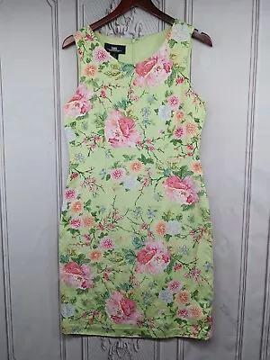 B. Moss Dress Collection Sheath Dress SZ 6 Silk Linen Pretty Floral Sage Green • $16.78