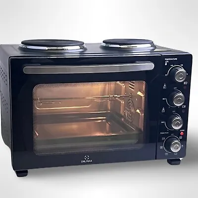 DBL MAX Multi Function Mini Rotisserie Fan Oven 48 Litre With Twin Hob And Grill • £129.99