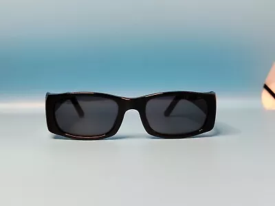Vintage Romeo Gigli Rg 75/s Black Rectangular Acetate Sunglasses Italy #k185 • $128.19