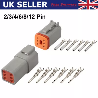 For Deutsch DT Connector Multi Plug Waterproof 2 3 4 6 8 12 Way Pin & Terminals • £5.88