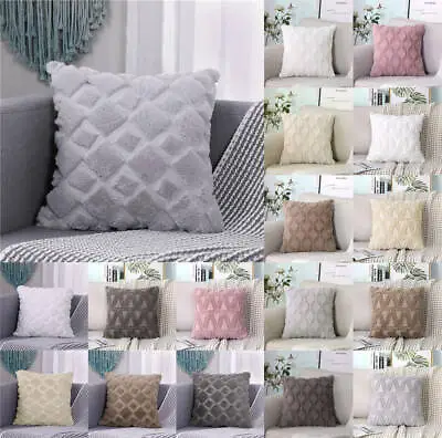 16  18  20  24  UK Plush Geometric Cushion Cover Throw Pillow Cases Home Decor • $21.81
