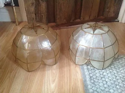 Vintage Capiz Shell Lampshades Set Of 2 • £55