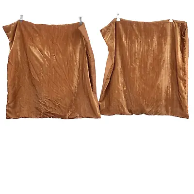 West Elm Throw Pillow Case Covers Brown Velour Velvet 26x26 Rectangle Set Lot 2 • $31.52