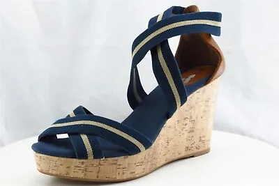 Merona Women Sz 11 M Blue Platform Fabric Shoes • $16.50