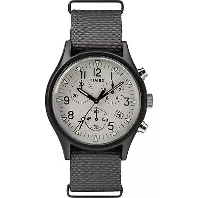 Timex 40 Mm MK1 Aluminum Chrono Gunmetal Case White Dial Grey Nylon • $51.99