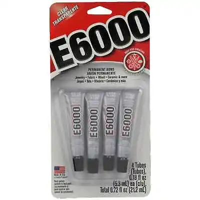 E6000 Clear Permanent Bond Adhesive Craft Industrial Tubes 0.18 Oz 5.3ml Each • £11.49