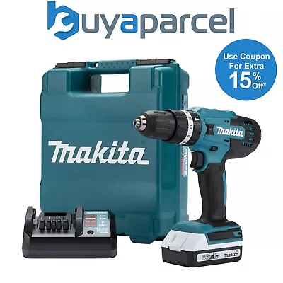 Makita 18v Lithium Ion Cordless Combi Hammer Drill With 1x2.0 Batteries HP488DWA • £119.99