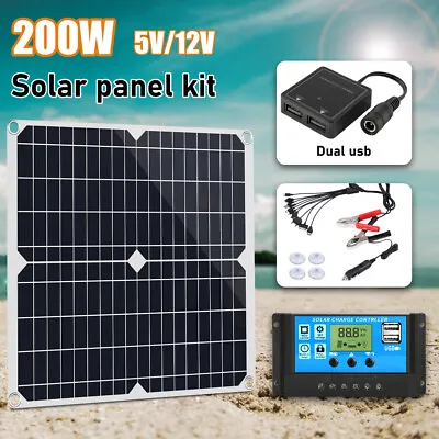 $49.58 • Buy 200W Solar Panel Kits 100A 12V Battery Charger Controller Outdoor RV & Courtyard
