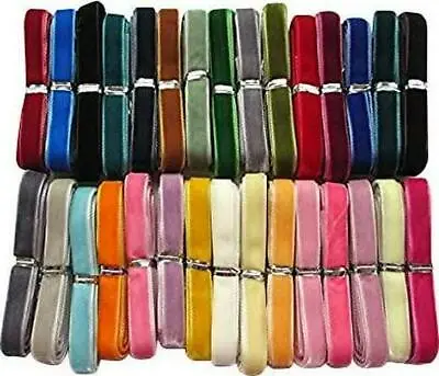 $32.78 • Buy Chenkou Craft 30 Yards 3/8  Velvet Ribbon Total 30 Colors Assorted Lots Bulk
