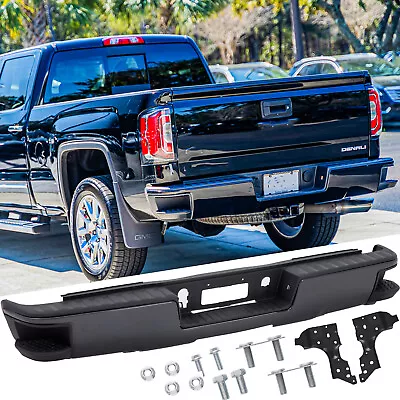 For 2014-2018 Chevy Silverado GMC Sierra 1500 Carbon Fiber Rear Bumper W/O Park • $185.99