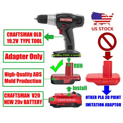 $19.68 • Buy 1x Adaptor# Craftsman V20 NEW 20v Li-Ion Battery To 19.2v C3 Tools- Adapter Only