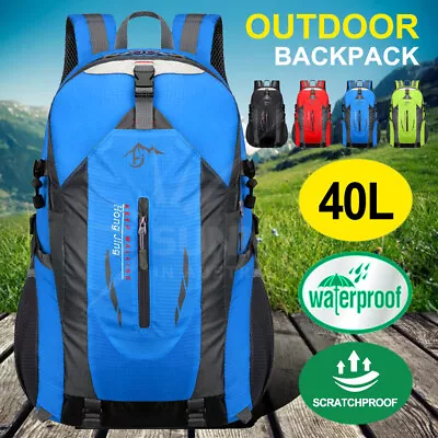 40L Hiking Camping Bag Large Waterproof Backpack Outdoor Travel Luggage Rucksack • $17.96