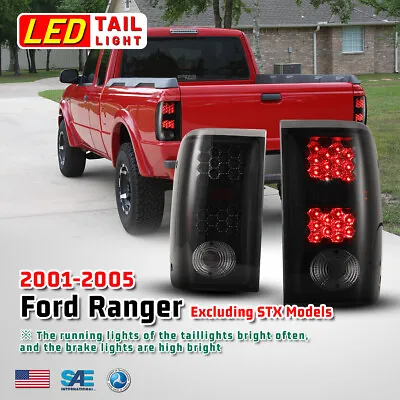 LED Tail Lights Pair Black Smoke For 2001-2005 Ford Ranger Rear Brake Lamps  • $76.99