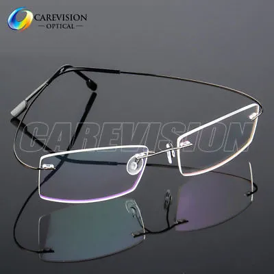 Flexible Memory Titanium Alloy Rimless Eyeglasses Frame Clear Spectacles Eyewear • $9.95