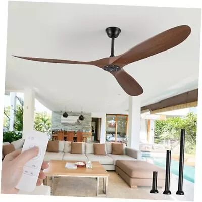 Outdoor Ceiling Fan No Light 70 Inch Large Ceiling Fan With Deep Walnut • $301.32