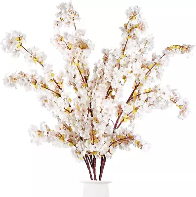 Artificial Cherry Blossom Branches Faux Cherry Flowers 39 Inch Peach Branches Si • $40.24