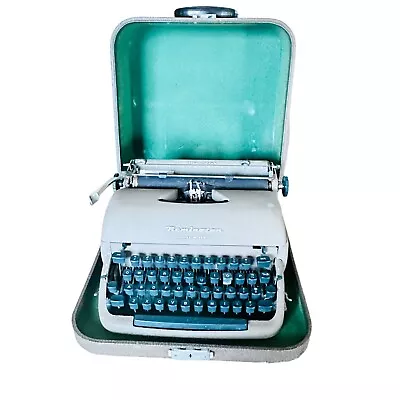 Vtg Remington Quiet-Riter Manual Typewriter Miracle Tab - Green Keys In Case • $49.99