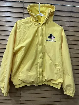 Walt Disney World Yellow Zip Up Coat Jacket Mickey Mouse Size Large Womens • $59.99