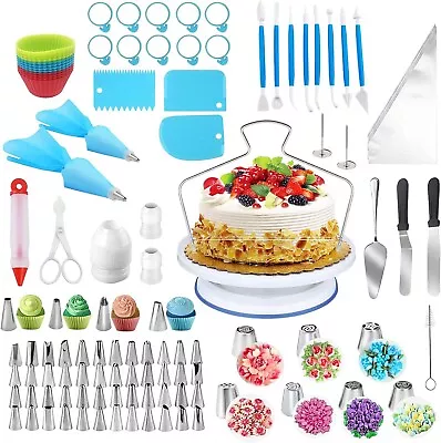 Cake Decorating Tools132Pcs Cake Making Equipment Supplies With Cake Spinner... • £28.49