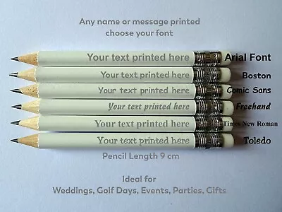 £2.45 • Buy Personalised Printed Half Size Pencils Wedding, Save The Date, Hen, Golf Days.