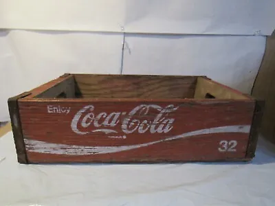 Vintage Coca-Cola Red Wood Bottle Crate Wooden Box Coke  1974  V58M • $30