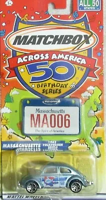 Matchbox Across America Massachusetts 1962 VW BEETLE 50th Birthday Series NISP • $10.99