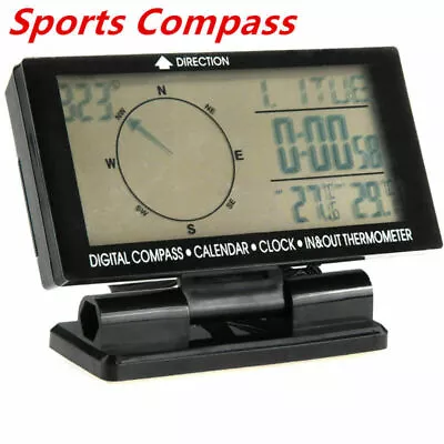 $31.40 • Buy Car Electronic Digital Compass Clock Thermometer In/Out Travel Guiding Calenda