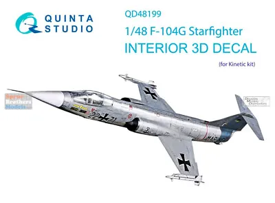 QTSQD48199 1:48 Quinta Studio Interior 3D Decal - F-104G Starfighter (KIN Kit) • $21.49