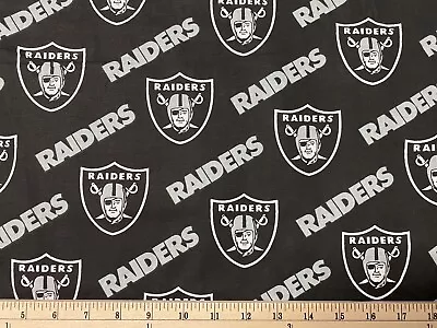 NFL OAKLAND LAS VEGAS RAIDERS Black 1/4 Yard (9” X 57”) 100% Cotton Fabric New • $4.99