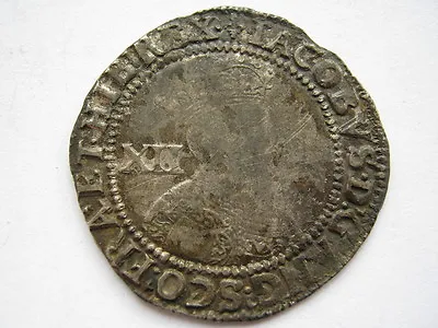 £180 • Buy 1603-4 James I Shilling, Lis Mm, GF.