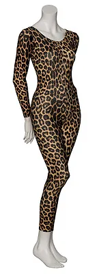 £23 • Buy KDC017 Leopard Animal Print Long Sleeve Footless Dance Catsuit By Katz Dancewear