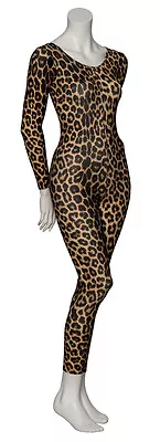 KDC017 Leopard Animal Print Long Sleeve Footless Dance Catsuit By Katz Dancewear • £18.50