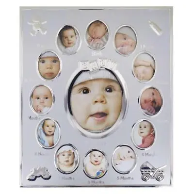 Baby My First Year Multi-Photo Frame Holds 13 Photos Set Newborn 12 Months Gift • £8.95