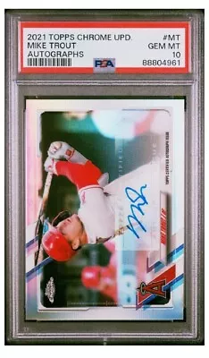 2021 Topps Chrome Update Mike Trout Refractor Auto PSA 10 • $499.99