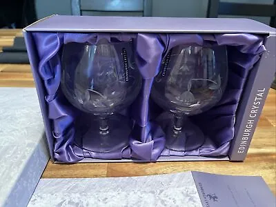 Pair Of Edinburgh Crystal Brandy Glasses 2004 Excellent Condition • £15