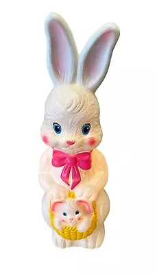 Empire 22  Standing Easter Bunny Rabbit With Baby In Basket Blow Mold Decoration • $69.99