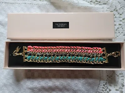 Victoria's Secret Limited Edition Braided Fabric Chain Bracelet W/Box Wings 7  • $18