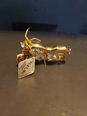 Swarovski Crystal Temptations Motorcycle 24 K Gold Played Figurine Gift • $16.99