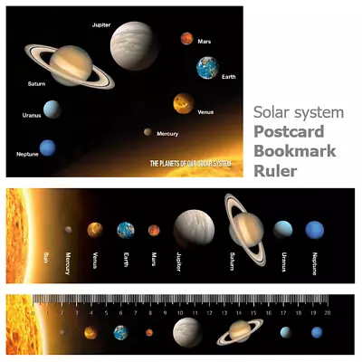 3D – 1 Postcard 1 Bookmark 1 Ruler – Planets Of Solar System Celestial Bodys • £16.88