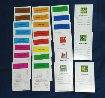 Individual Manchester United  Fc Monopoly 1999 Property Cards  Drop Down Menu • £1