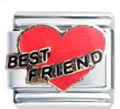 £4.36 • Buy Red Best Friend Heart Daisy Charm Compatible With Italian Modular Charm Bracelet
