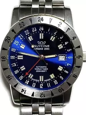 Glycine Airman 2000 World Timer Mens Watch • $843.30