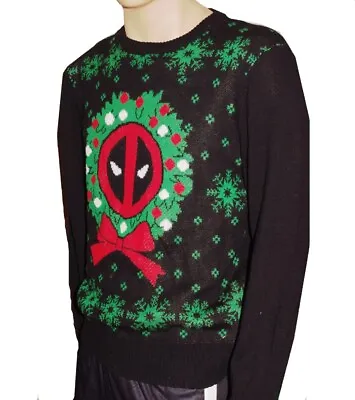 $39.99 • Buy MARVEL  Adult Mens DEADPOOL Ugly Christmas Sweater Party Size Large Lg X Men NEW
